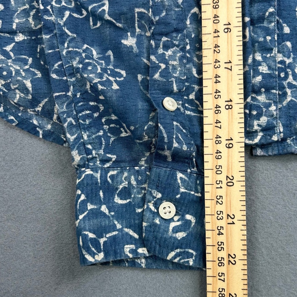 Lauren Ralph Lauren Denim Floral Y2K Blue Boho Western Cottagecore Shirt Medium - Picture 7 of 9